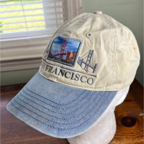 Rare Vintage San Francisco Strapback After The Quake Golden Gate Bridge Dad Hat - Picture 3 of 12